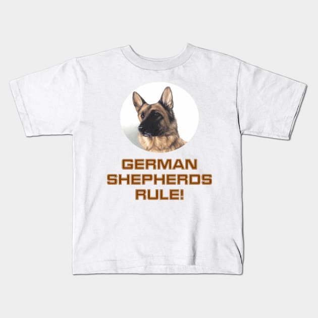 German Shepherds Rule! Kids T-Shirt by Naves